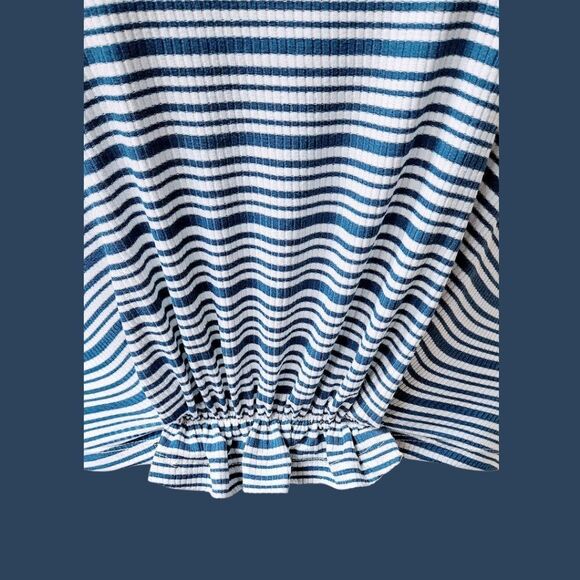 NSR Women's Stripped Ruched Halter Neck Top Size Large - Picture 6 of 14